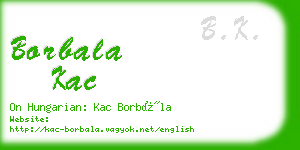 borbala kac business card